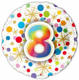 8 Number 18" Round Foil Balloon