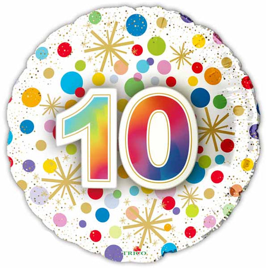 10 Number 18" Round Foil Balloon