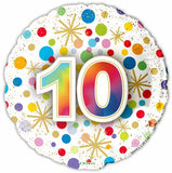 10 Number 18" Round Foil Balloon