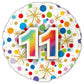 11th Happy Birthday Confetti Print Foil Balloon