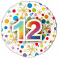 12th Happy Birthday Confetti Print Foil Balloon