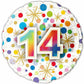 14th Happy Birthday Confetti Print Foil Balloon