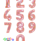 40" Number Rose Gold Glitter Holographic Balloon