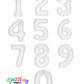 34" Matte White Number Foil Balloon