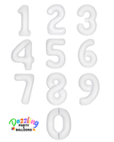 34" Matte White Number Foil Balloon