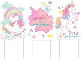 Enchanted Unicorn Birthday Party Yard Signs - 24.8" x 15.8" 3/CT
