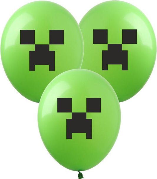 Minekraft Green Assorted latex Balloons