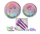 Mermaid tableware kit for 8 people