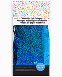 Teal Metallic Foil Fringe Curtain 8ft
