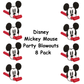 Disney Mickey Mouse party blowouts 8 pack on a white background