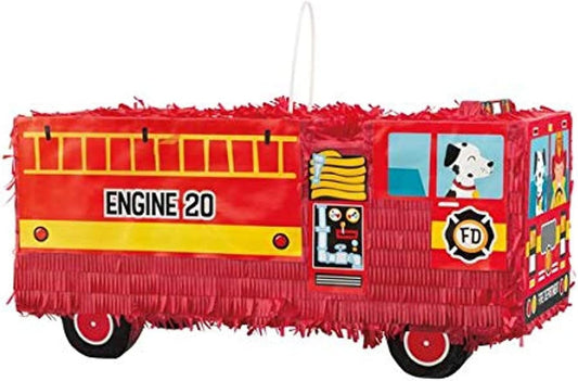 Mini red fireman firetruck pinata