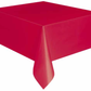 Ruby Red Rectangular Plastic Table Cover 54" x 108"