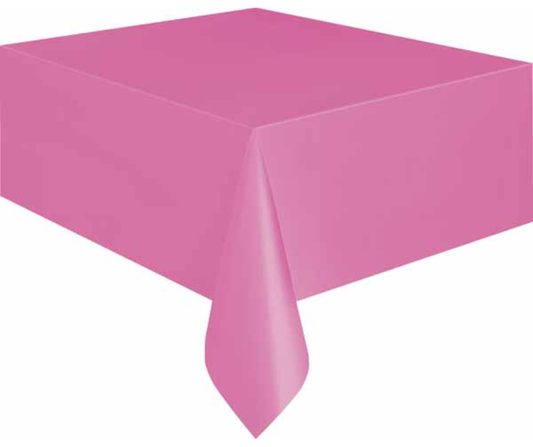 Hot Pink Rectangular Plastic Table Cover 54" x 108"