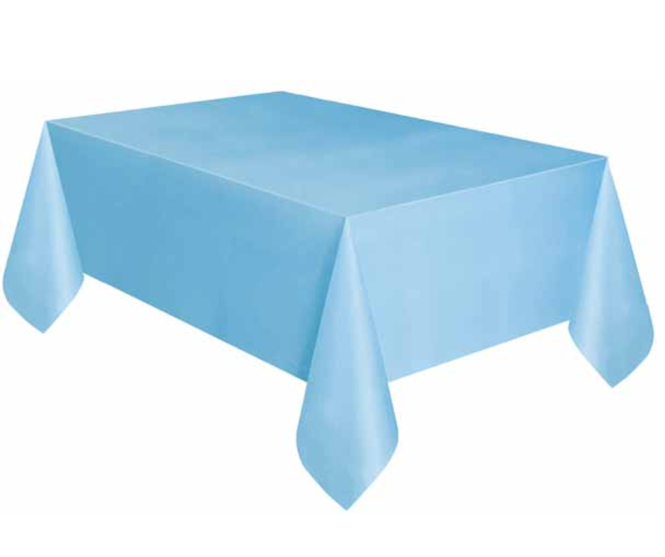 Powder Blue Rectangular Plastic Table Cover 54" x 108"