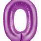 Huge Number 0 Metallic Purple Balloon