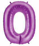 Huge Number 0 Metallic Purple Balloon