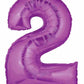 Huge Number 2 Metallic Purple Balloon