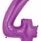 Huge Number 4 Metallic Purple Balloon