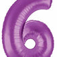 Huge Number 6 Metallic Purple Balloon