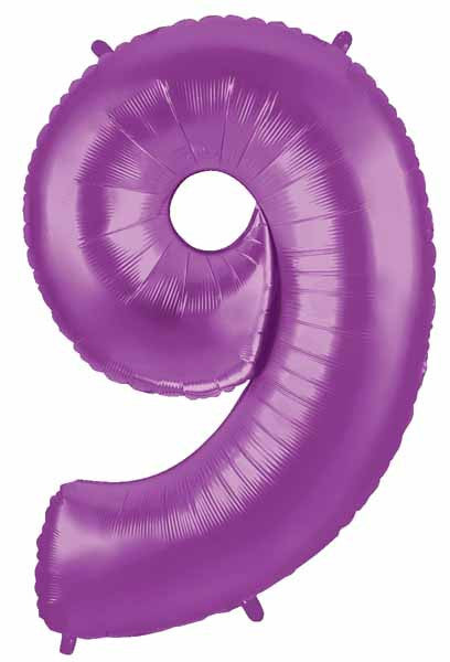 Big Purple Number 9 Foil Balloon