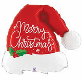 Santa Hat Shaped Merry Christmas Jumbo Balloon