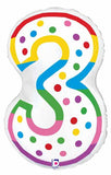 Birthday Candle Three Supershape Foil Balloon