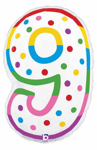 Birthday Candle Nine Supershape Foil Balloon