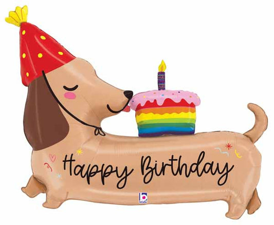 Happy Birthday Wiener Dog Balloon