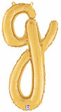 24" Air-Filled Letter g Shape Foil Balloon Gold
