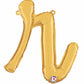 14" Air-Filled Letter r Shape Foil Balloon Gold