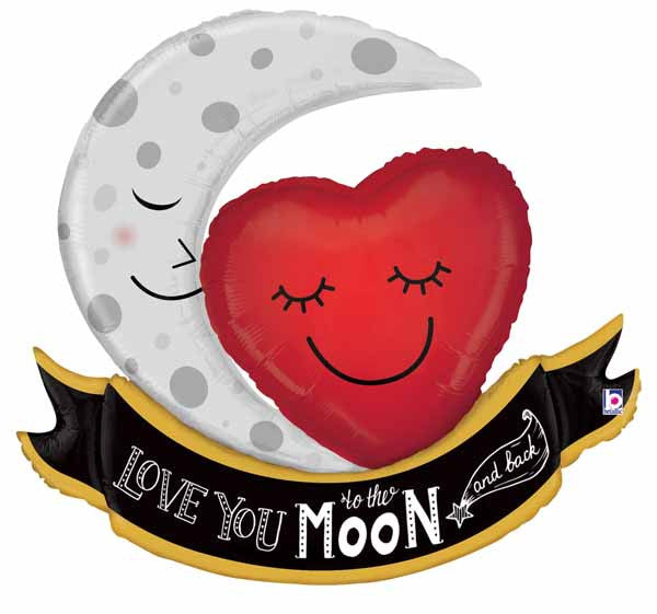 Love You To The Moon And Back Shape Foil Balloon