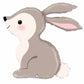 Adorable Woodland Bunny Foil Shape Balloon