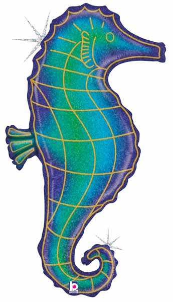Holographic Seahorse Jumbo Foil Balloon