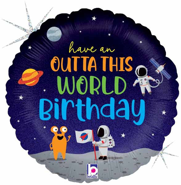 Space Happy Birthday Balloon
