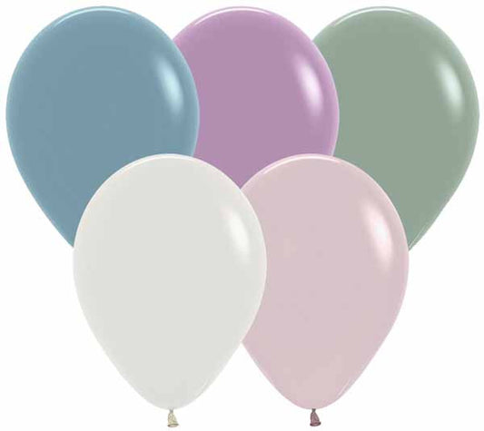 Assorted Pastel Dusk Colors Latex Balloons