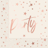 Rose Gold Party Luncheon Napkins 20 Pack