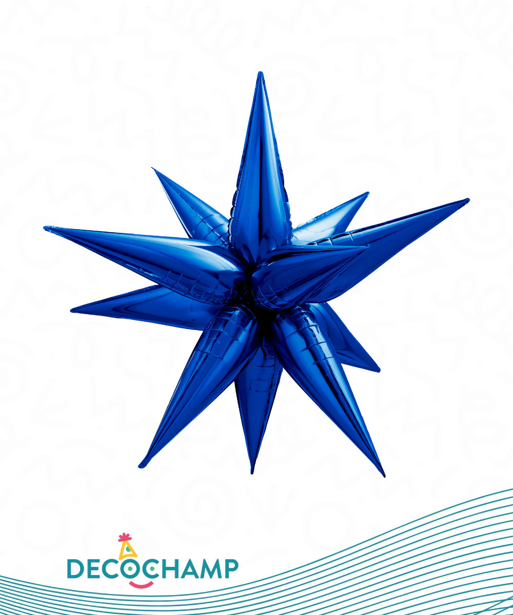 40" 3D Starburst Foil Balloon Navy Blue