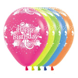 Happy Birthday 11" Neon Splash Latex Balloon 1/CT