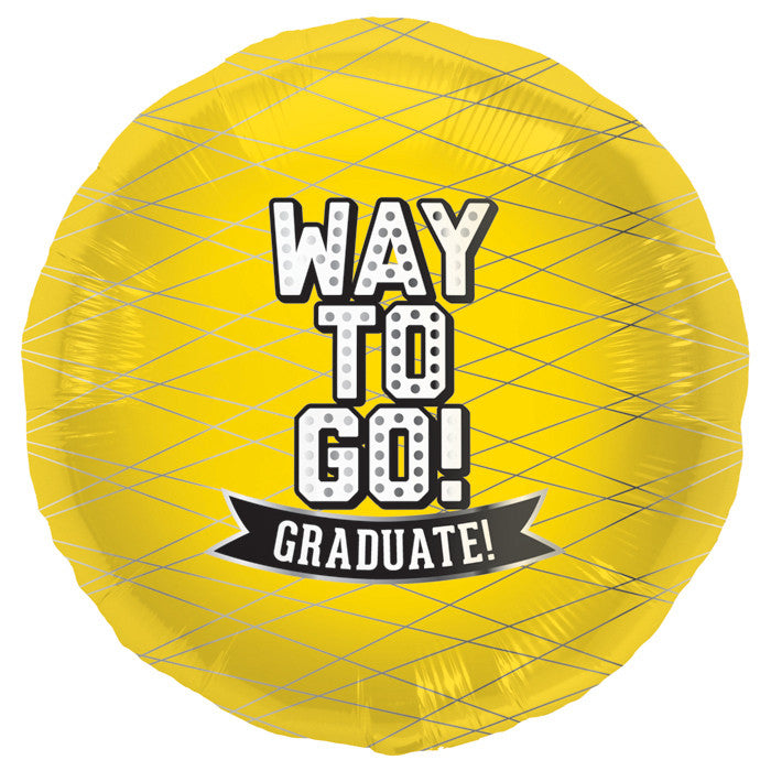Way To Go! Grad Balloons Yellow School Colors