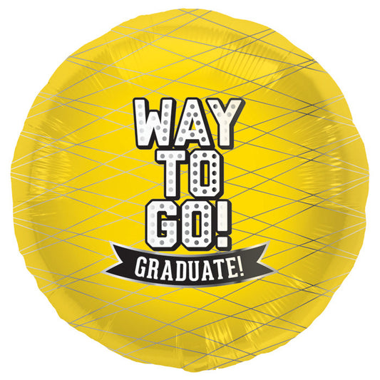 Way To Go! Grad Balloons Yellow School Colors