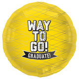 Way To Go! Grad Balloons Yellow School Colors
