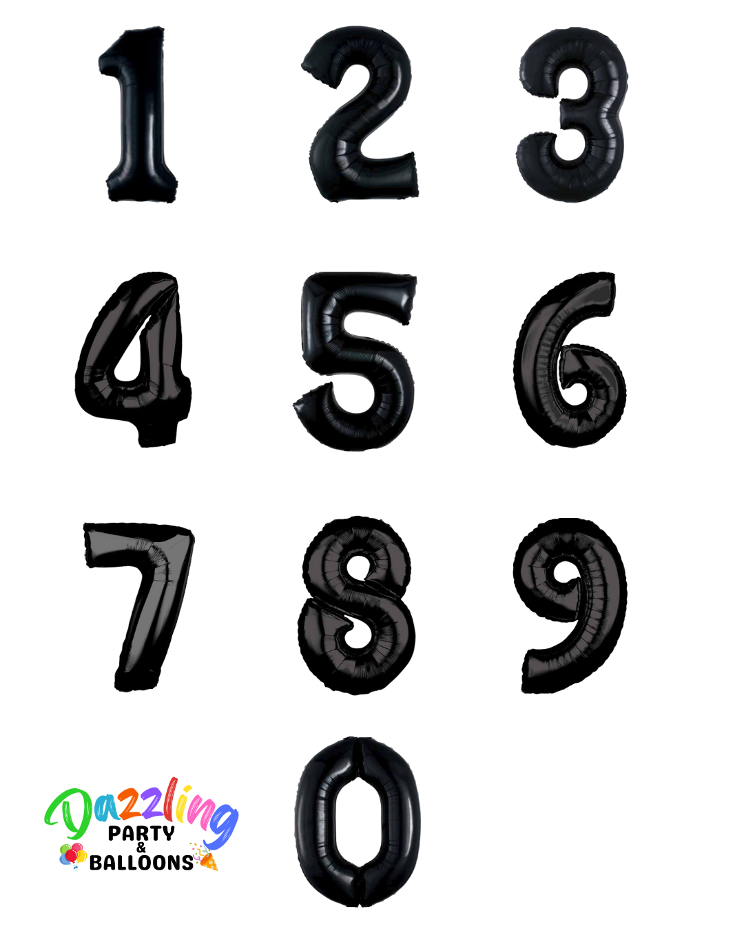 26" Black Number Foil Balloon