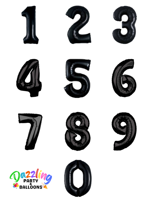 26" Black Number Foil Balloon