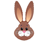 Cute Brown Bunny Rabbit Head Foil Balloon 35"
