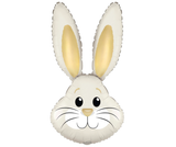Cute Ivory Bunny Rabbit Head Foil Balloon 35"