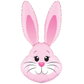 Cute Pink Bunny Rabbit Head Foil Balloon 35"