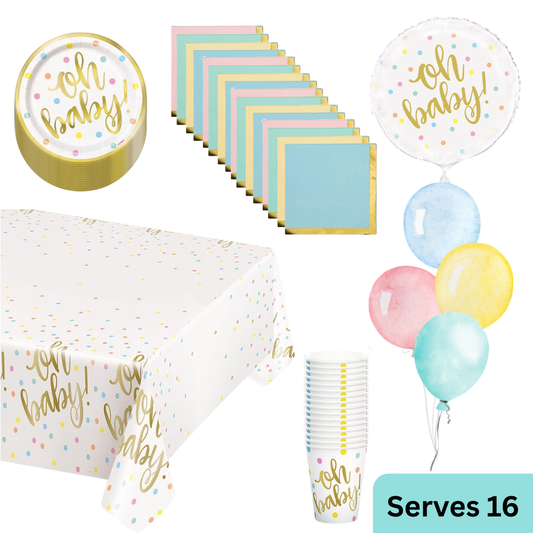 Grab 'n Go Party Pack Oh Baby White Gold for 16