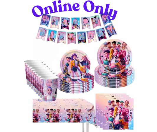 K-Pop Demon Hunters Party Supplies - Complete Tableware Set for 10 Guests