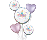 Unicorn Holographic Foil Balloon Bouquet 5 Pack