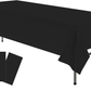 Pack of 3 Black Solid Rectangular Plastic Table Cover 54" x 108"